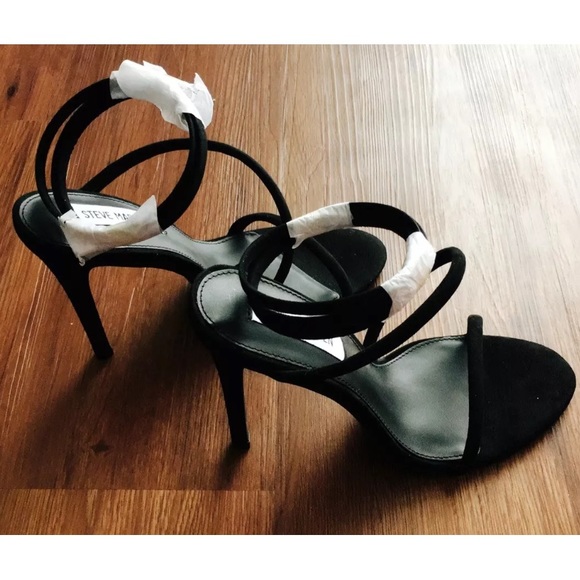 Steve Madden BLACK Tiffany Suede Ankle Spring Wrap - Picture 5 of 5